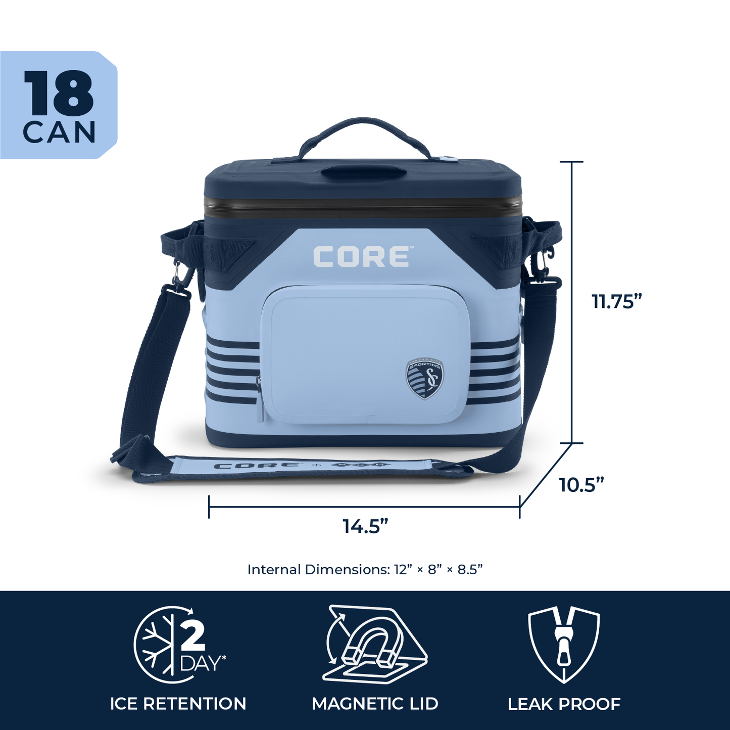 CLIMAKEEP Magnetic 18 Can Soft Cooler - Sporting Kansas City