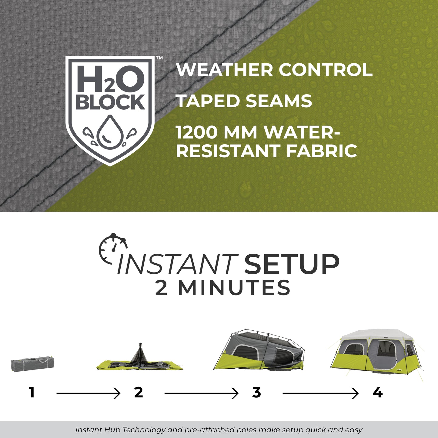 8 Person Instant Cabin Tent 13' x 9'