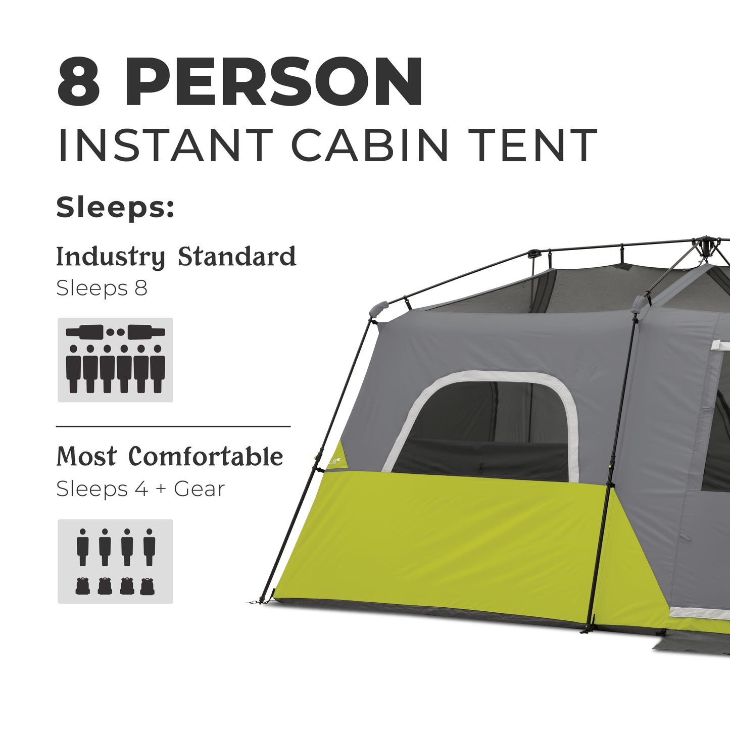 8 Person Instant Cabin Tent 13' x 9'
