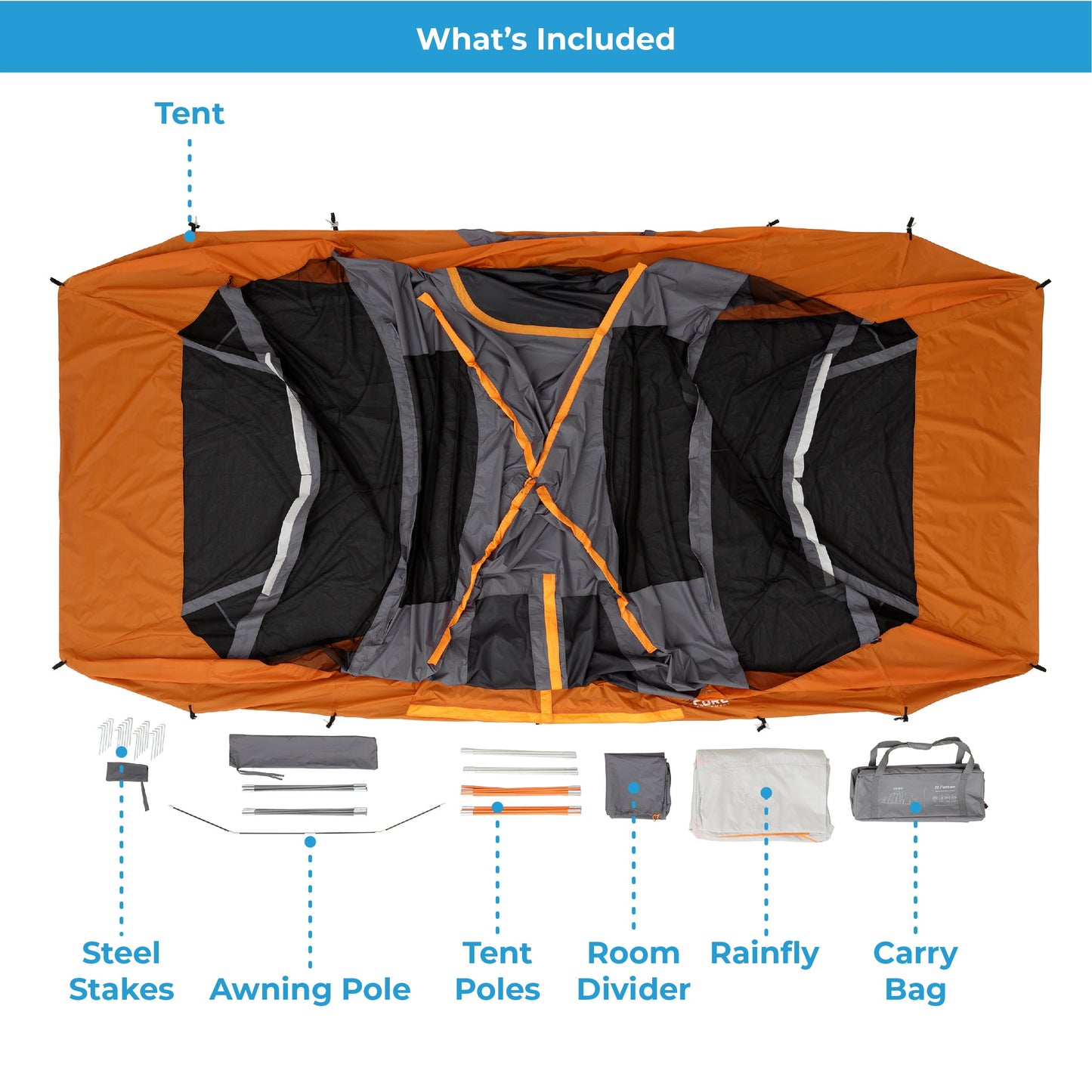 11 Person Extended Dome Tent 18' x 9'