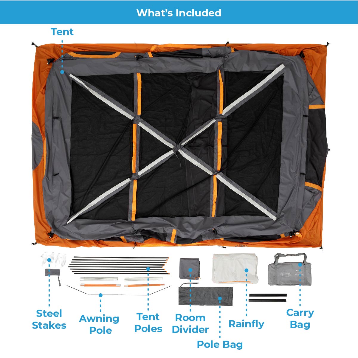 12 Person Straight Wall Cabin Tent 16' x 11'