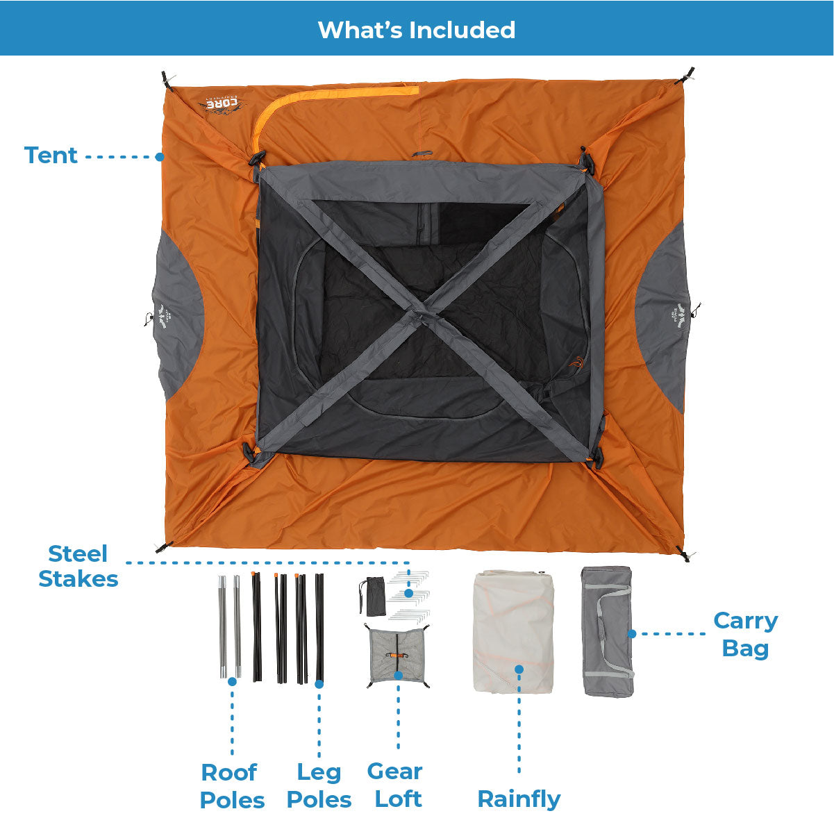 6 Person Straight Wall Cabin Tent 10' x 9'