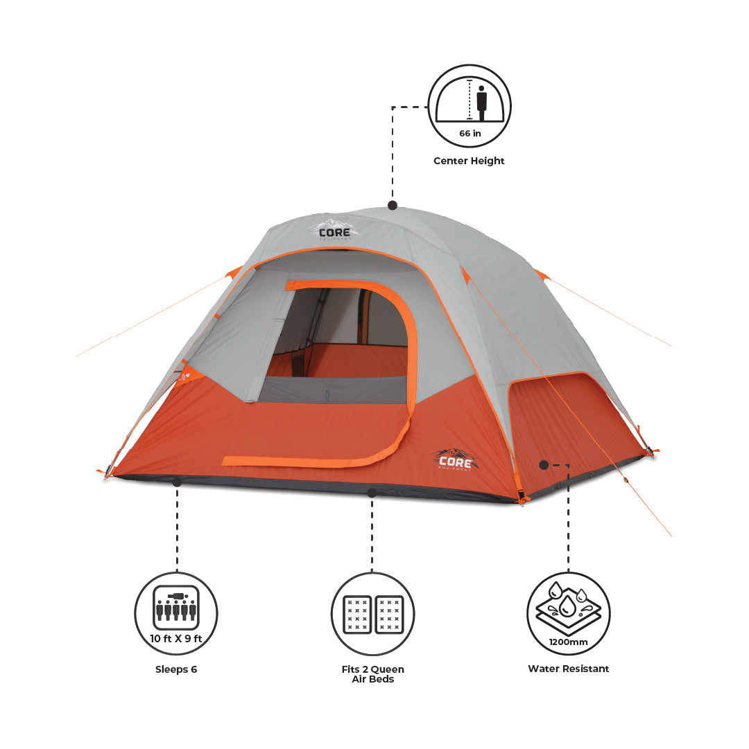 6 Person Dome Plus Tent 10' x 9'