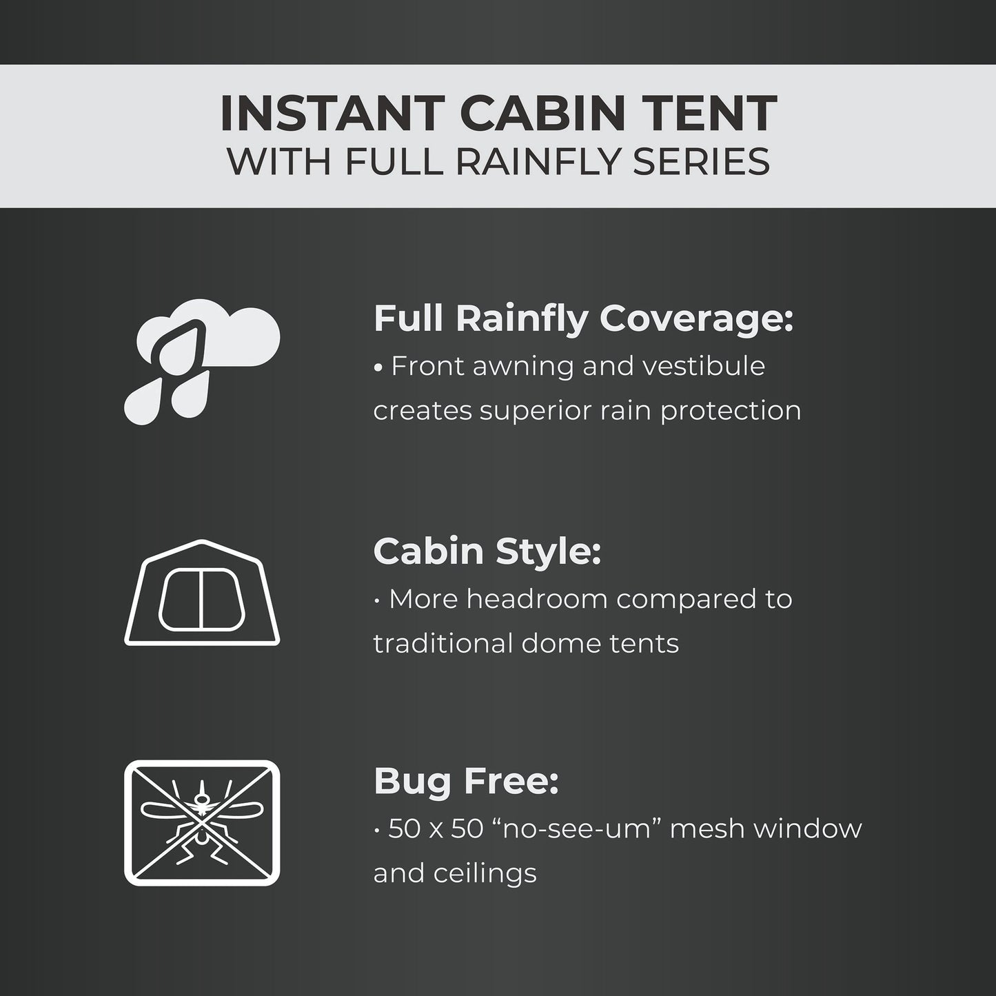 9 Person Instant Cabin Tent with Full Rainfly 14' x 9'