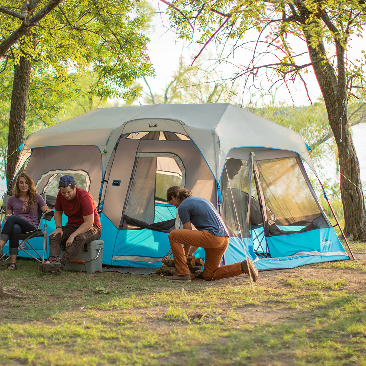 9 Person Lighted Instant Cabin Tent 14’ x 9’