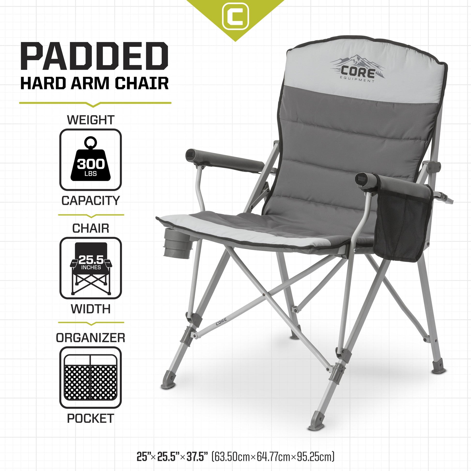 CORE Padded Hard Arm Chair specs