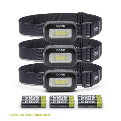 500 Lumen Headlamp 3-Pack