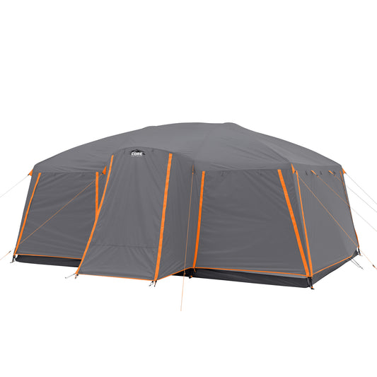 12 Person Straight Wall Cabin Tent with Full Rainfly