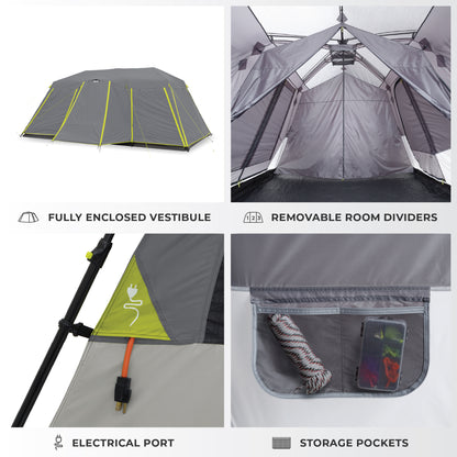 12 Person Instant Cabin Tent with Full Rainfly