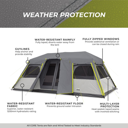 12 Person Instant Cabin Tent with Full Rainfly