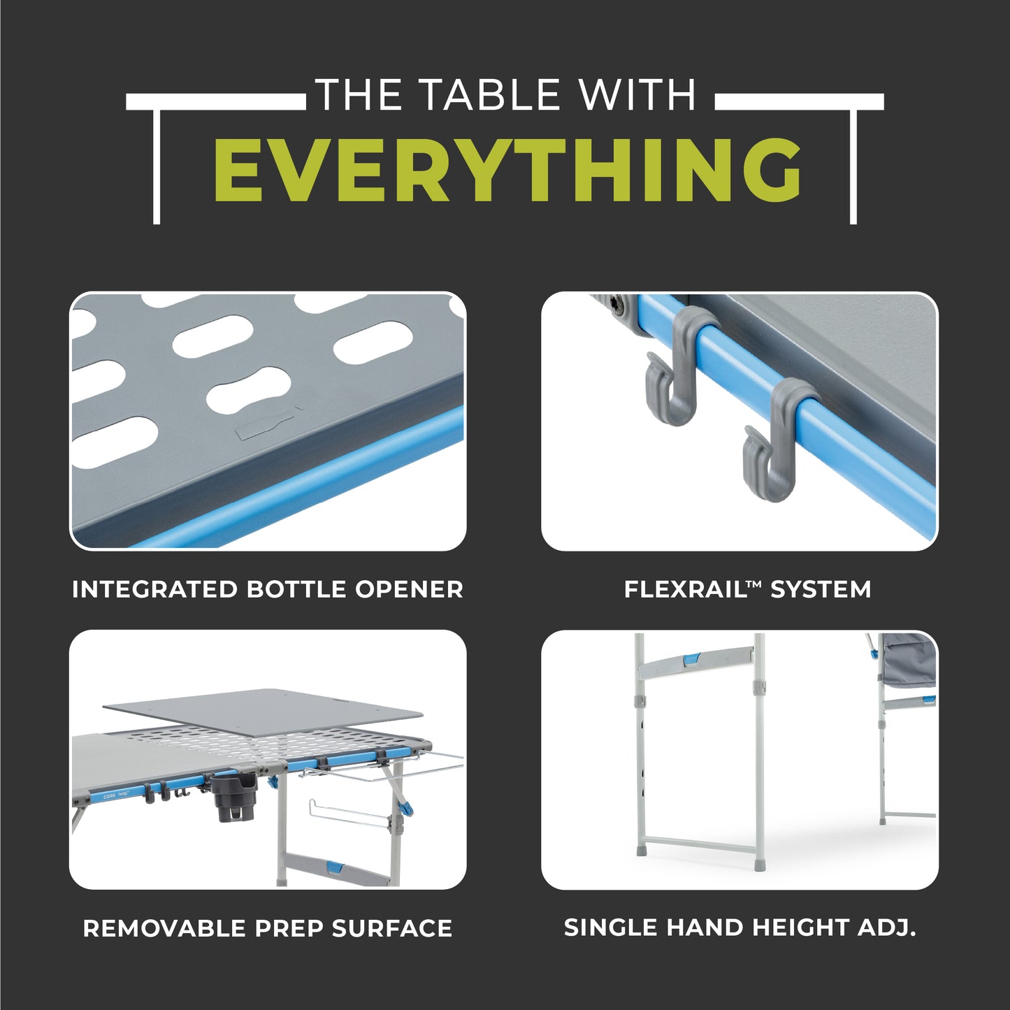 4 Foot FlexRail Outdoor Cook Table