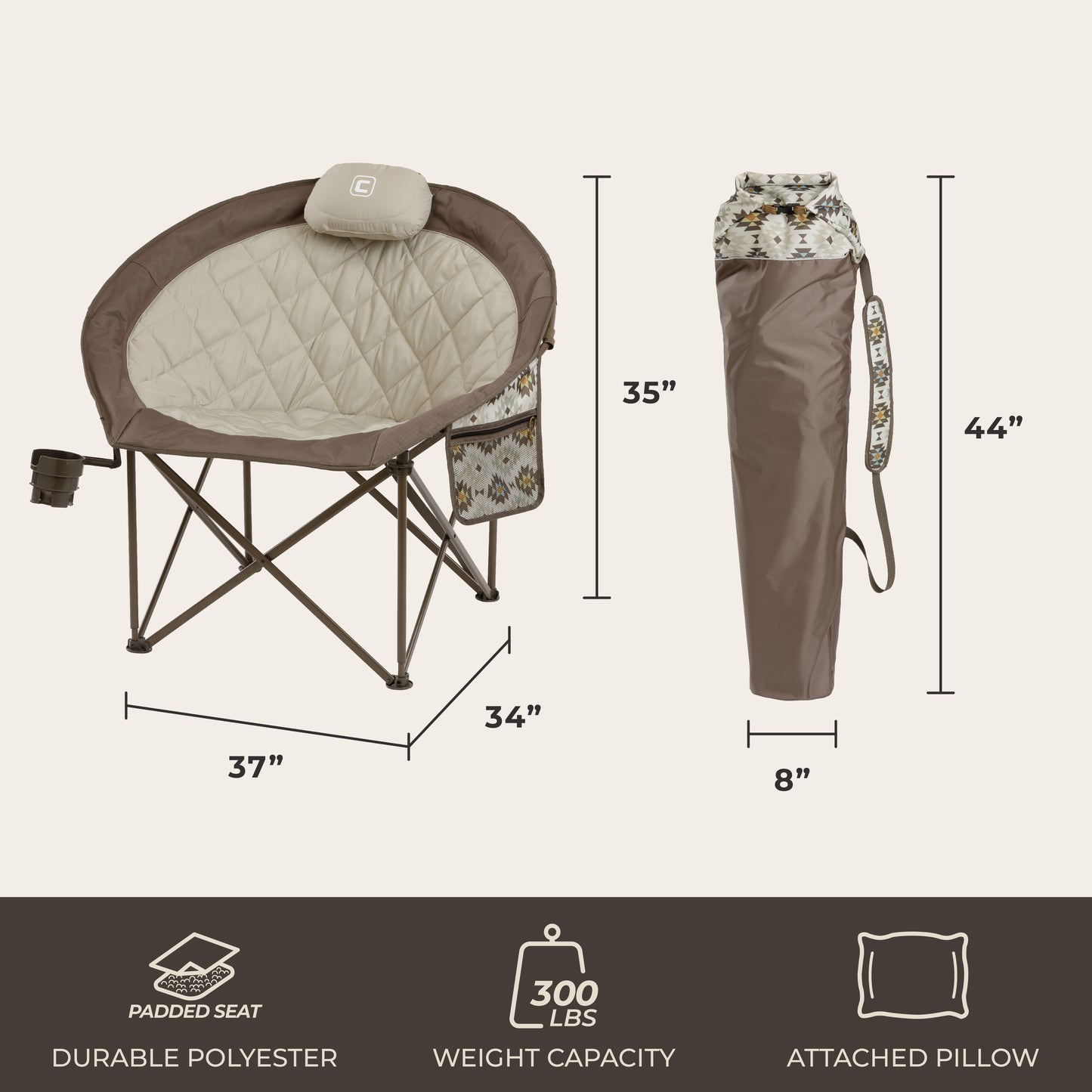 Oversized Padded Round Chair