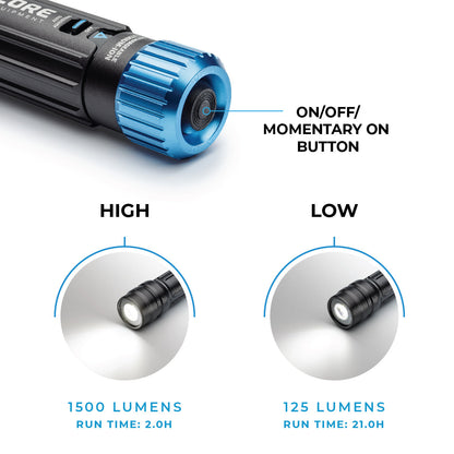 1500 Lumen Rechargeable Flashlight with Auto-Brightness