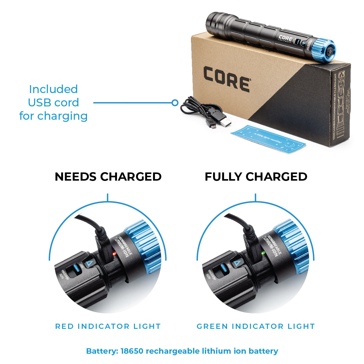 1500 Lumen Rechargeable Flashlight with Auto-Brightness