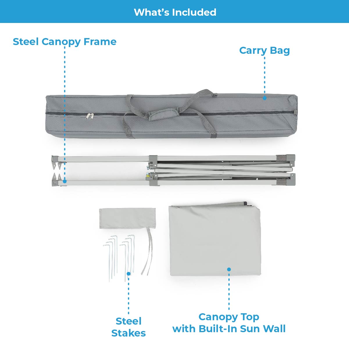 6’ x 4’ Instant Canopy with Half Sun Wall