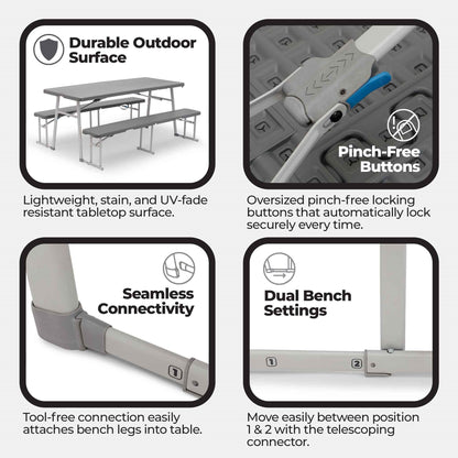 6 Foot Picnic Table 3-in-1 Combo